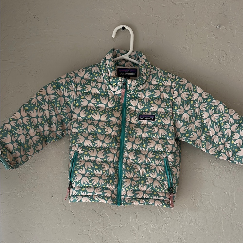 Patagonia Green and White Patterned Jacket